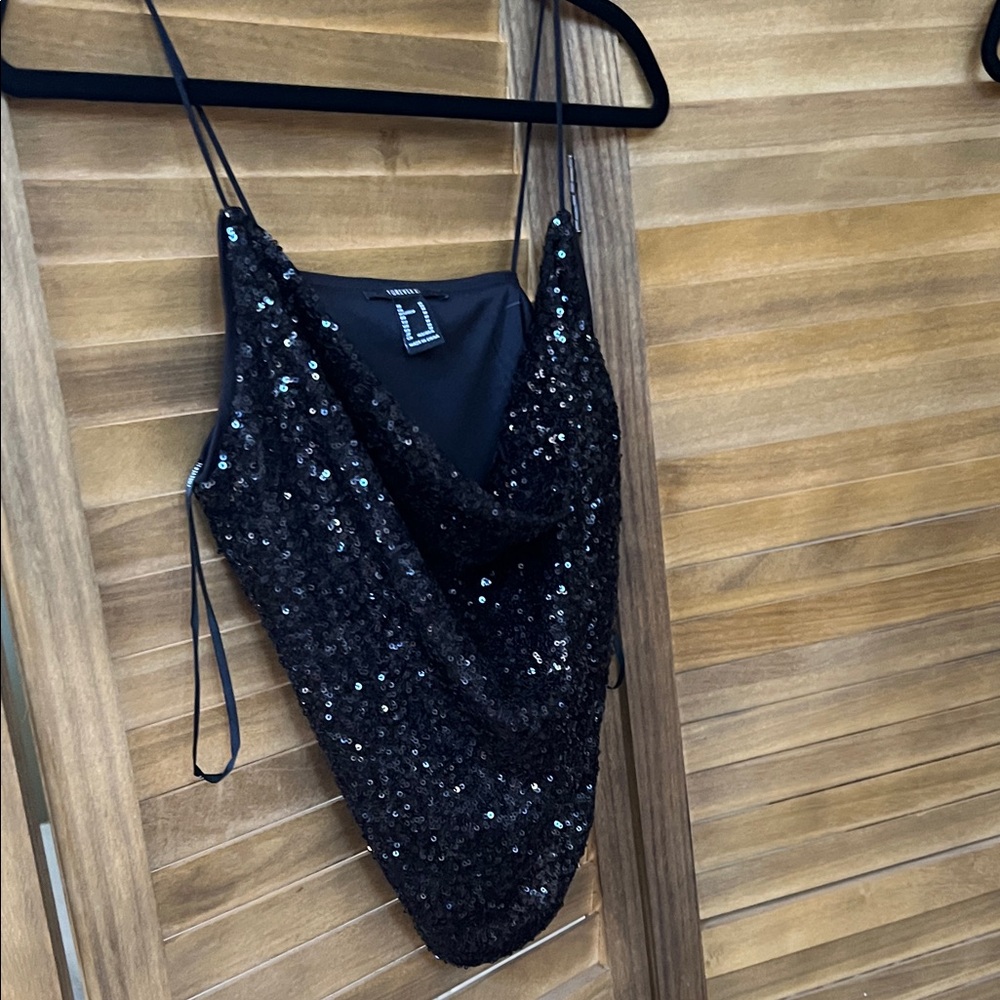 Forever 21 Black Sequin Bodysuit